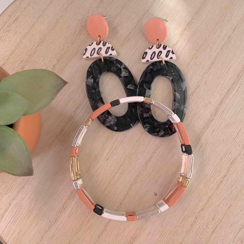 Plunder Easton Earrings & Valentia Bracelet.